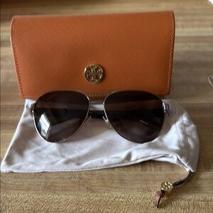 Tory Burch Brown Sunglasses with Orange Accessories